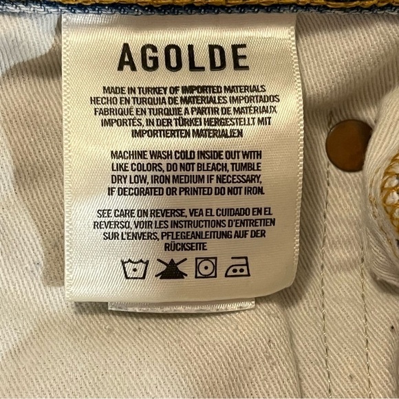 Agolde Short Distressed High Rise Cutoff Jean Shorts 26 grunge thrashed - Picture 8 of 14